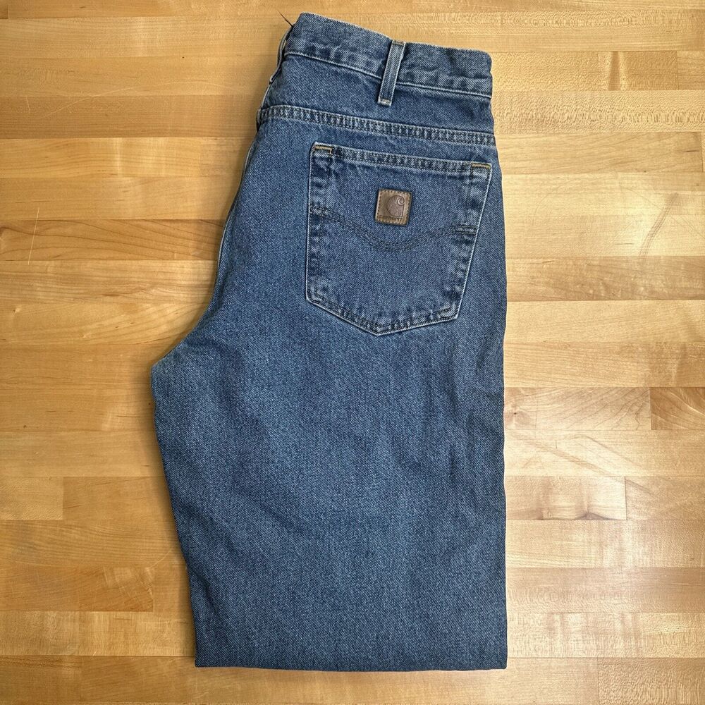 Vintage Carhartt Flannel Lined Jeans 33x34 B172 DST